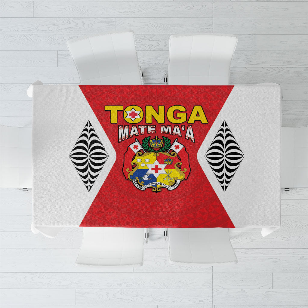 2026 Tonga Rugby XIII Tablecloth Sporty Style LT05 Red - Polynesian Pride