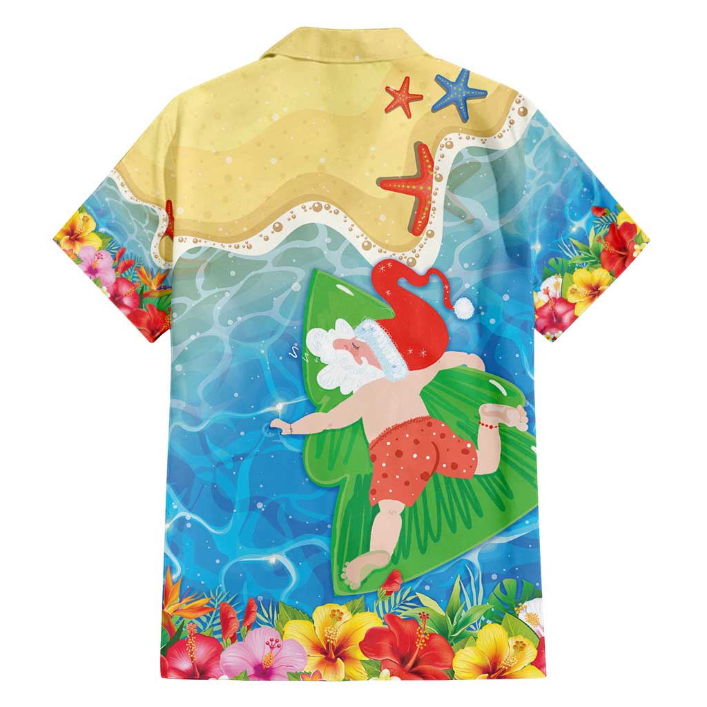 Christmas In Hawaii Family Matching Off Shoulder Maxi Dress and Hawaiian Shirt Tis The Sea Sun LT05 - Polynesian Pride