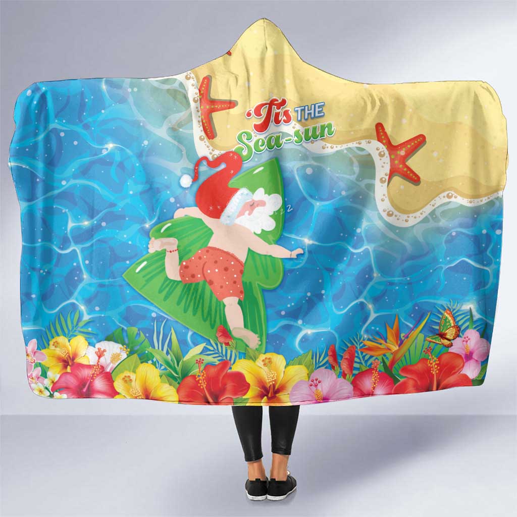 Christmas In Hawaii Hooded Blanket Tis The Sea Sun