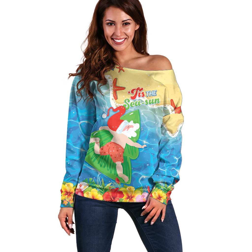 Christmas In Hawaii Off Shoulder Sweater Tis The Sea Sun