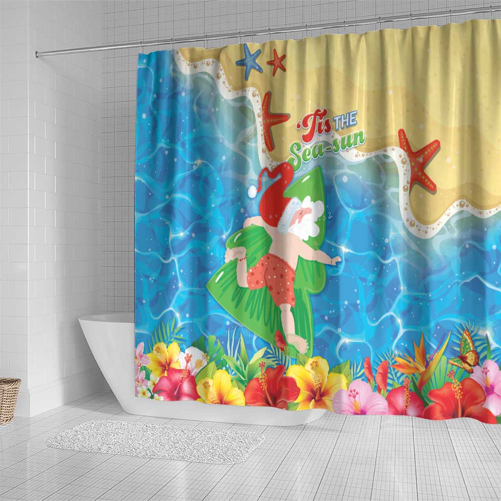 Christmas In Hawaii Shower Curtain Tis The Sea Sun LT05 - Polynesian Pride