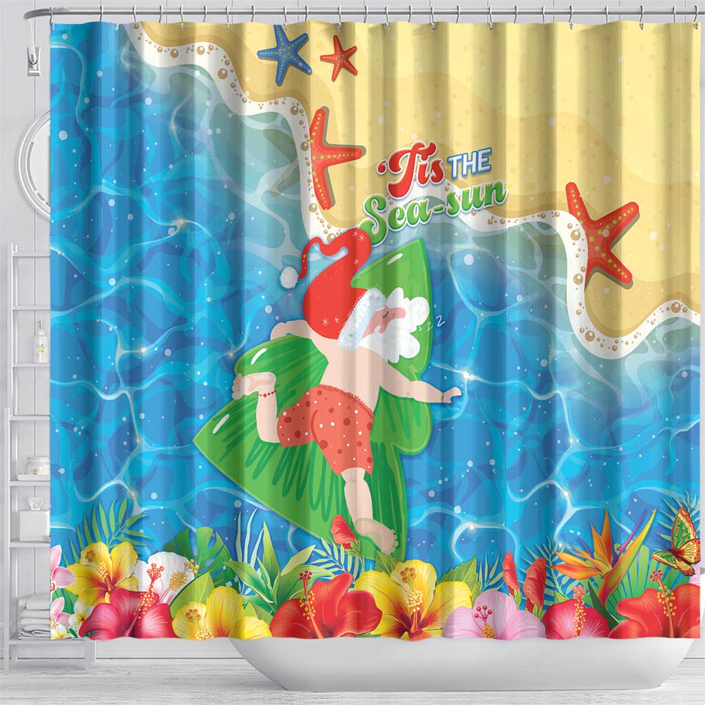Christmas In Hawaii Shower Curtain Tis The Sea Sun LT05 - Polynesian Pride