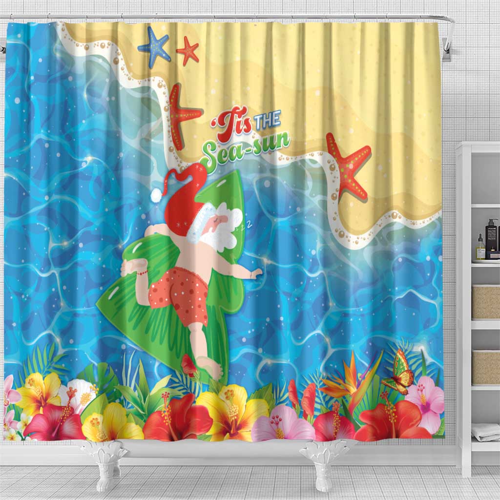 Christmas In Hawaii Shower Curtain Tis The Sea Sun LT05 - Polynesian Pride