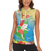 Christmas In Hawaii Women Sleeveless Polo Shirt Tis The Sea Sun LT05 - Polynesian Pride
