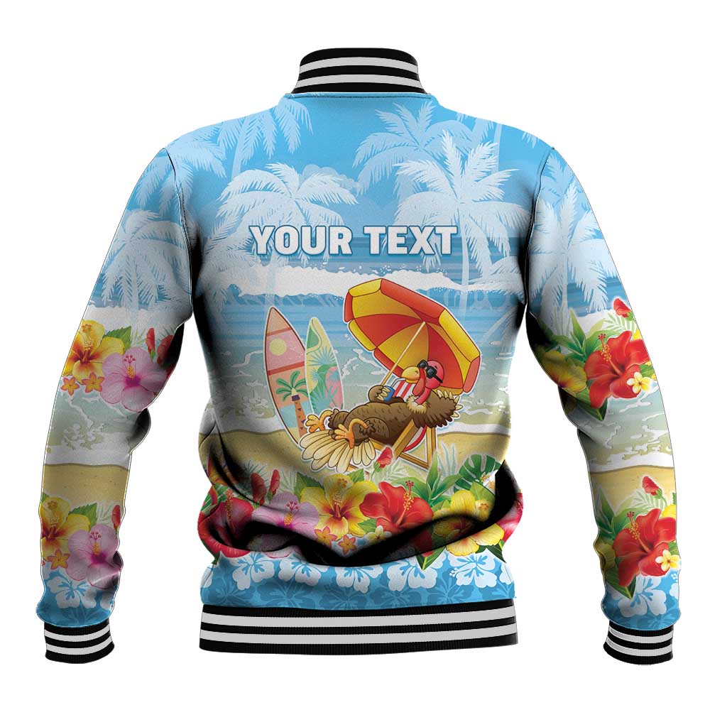 Personalised Hawaii Funny Thanksgiving Baseball Jacket Thankful From The Beach