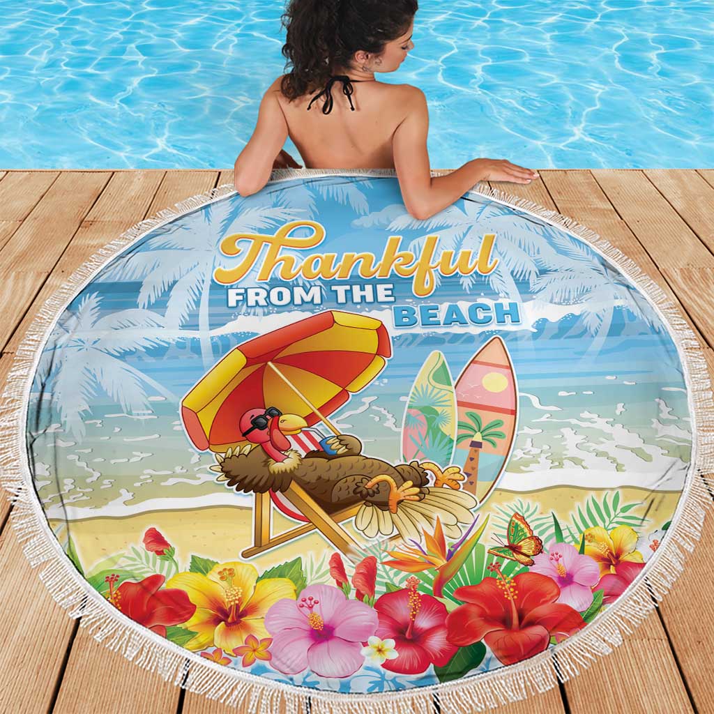 Hawaii Funny Thanksgiving Beach Blanket Thankful From The Beach