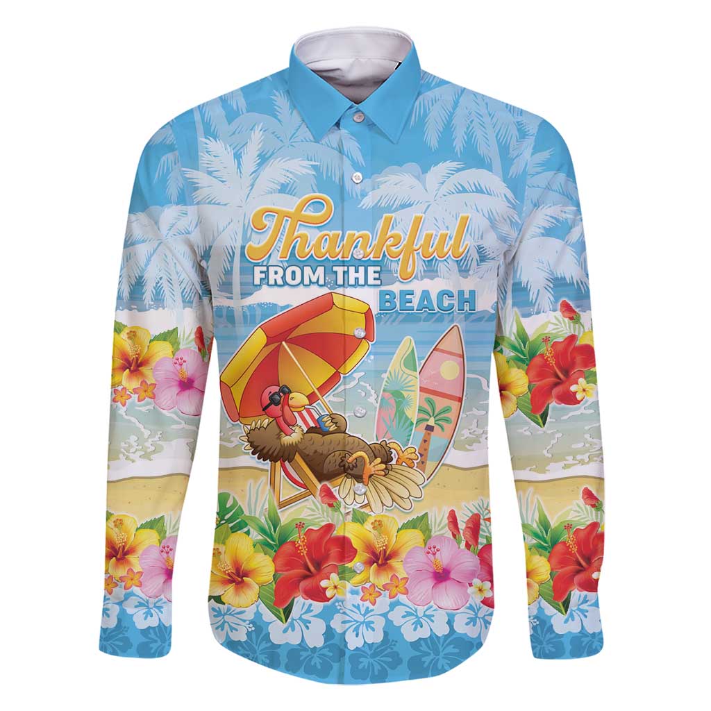 Personalised Hawaii Funny Thanksgiving Family Matching Off Shoulder Maxi Dress and Hawaiian Shirt Thankful From The Beach