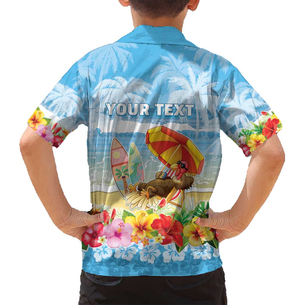 Personalised Hawaii Funny Thanksgiving Family Matching Off Shoulder Short Dress and Hawaiian Shirt Thankful From The Beach