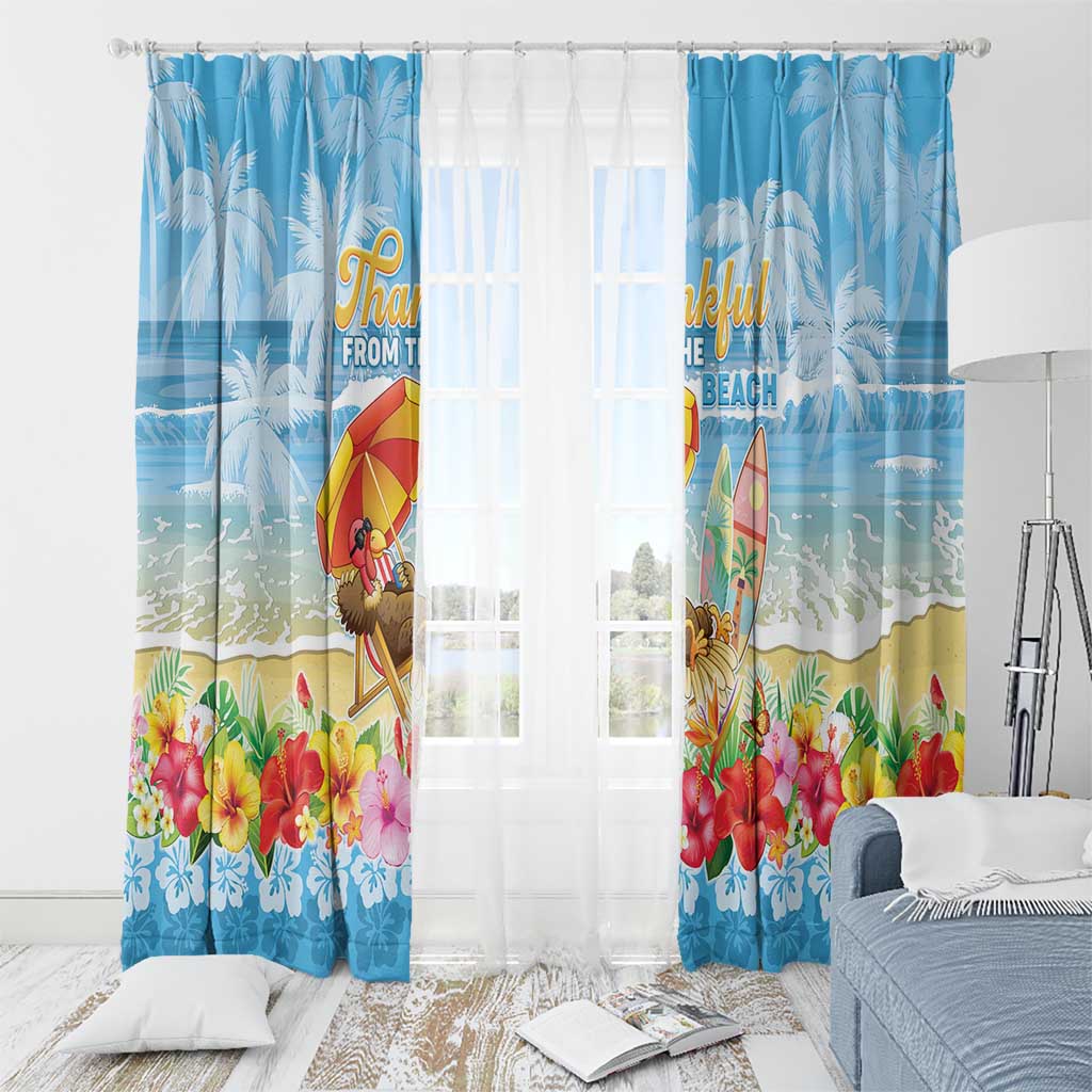 Hawaii Funny Thanksgiving Window Curtain Thankful From The Beach