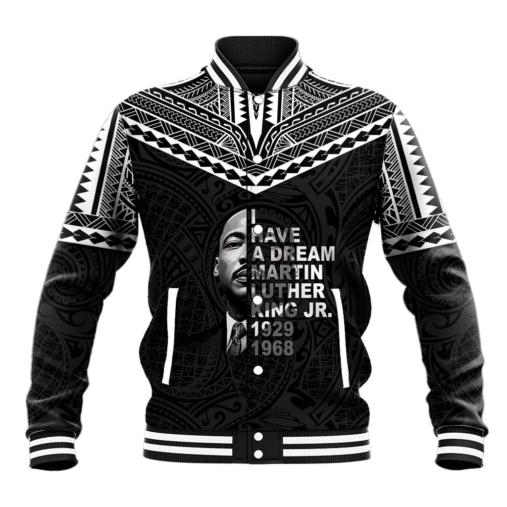 American Samoa MLK Day Baseball Jacket Polynesian Style