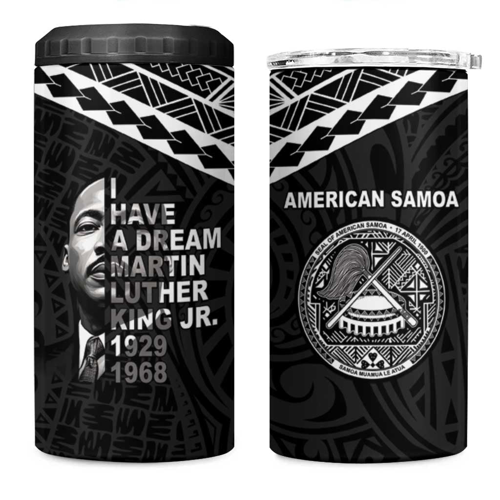 American Samoa MLK Day 4 in 1 Can Cooler Tumbler Polynesian Style