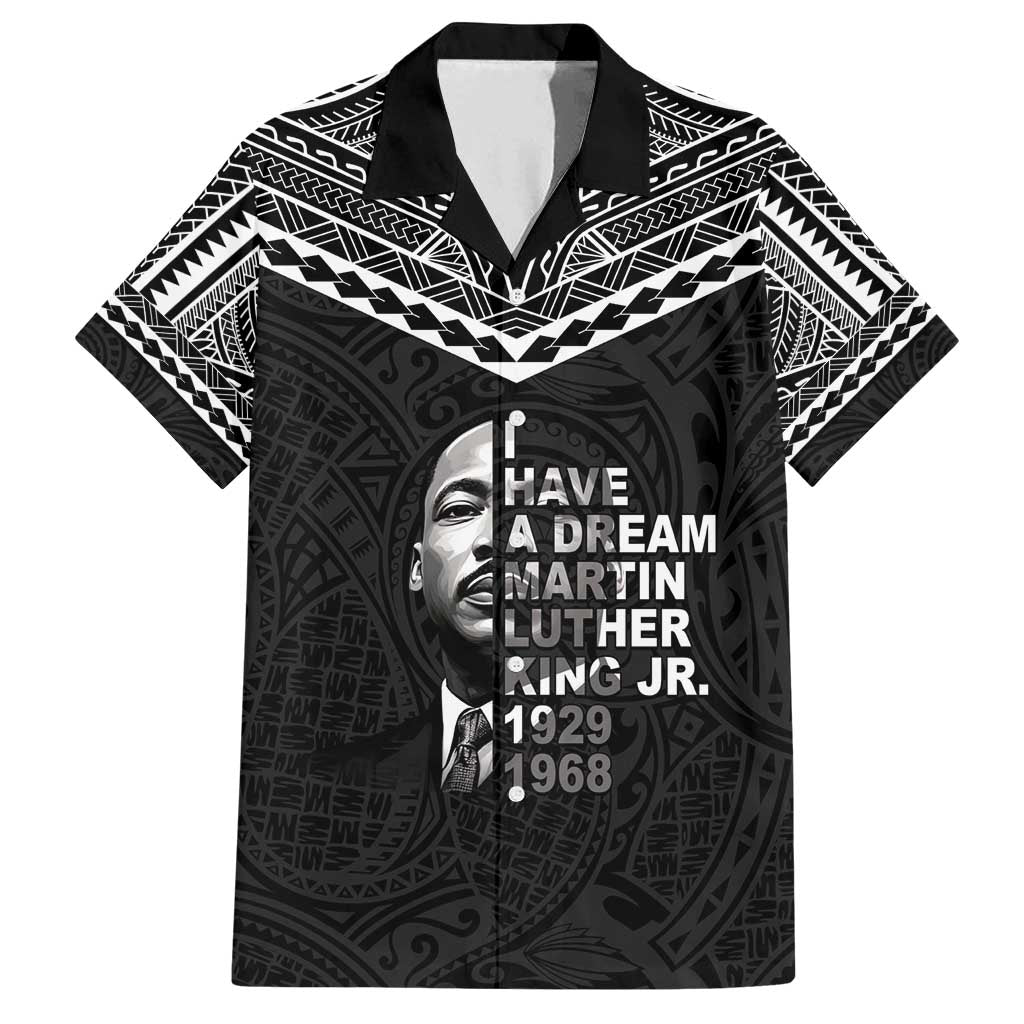 American Samoa MLK Day Family Matching Long Sleeve Bodycon Dress and Hawaiian Shirt Polynesian Style