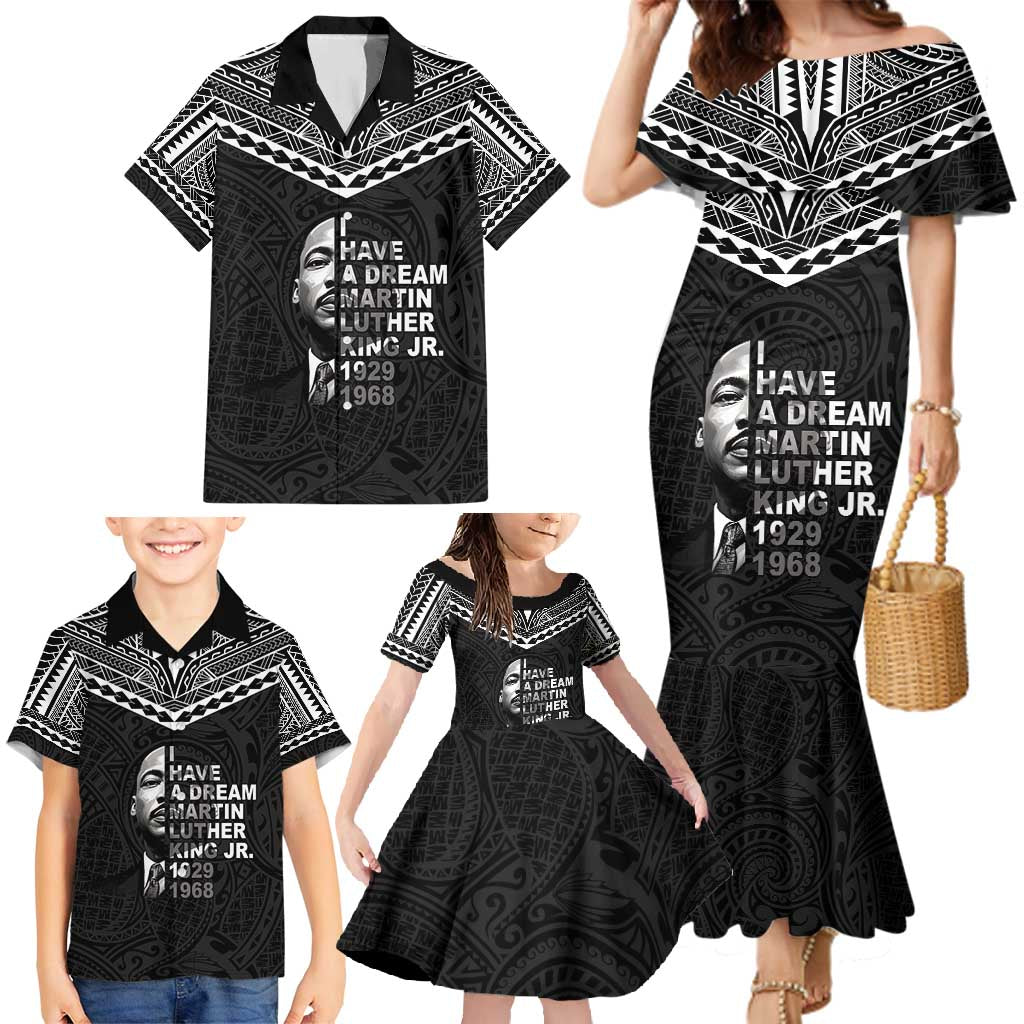 American Samoa MLK Day Family Matching Mermaid Dress and Hawaiian Shirt Polynesian Style