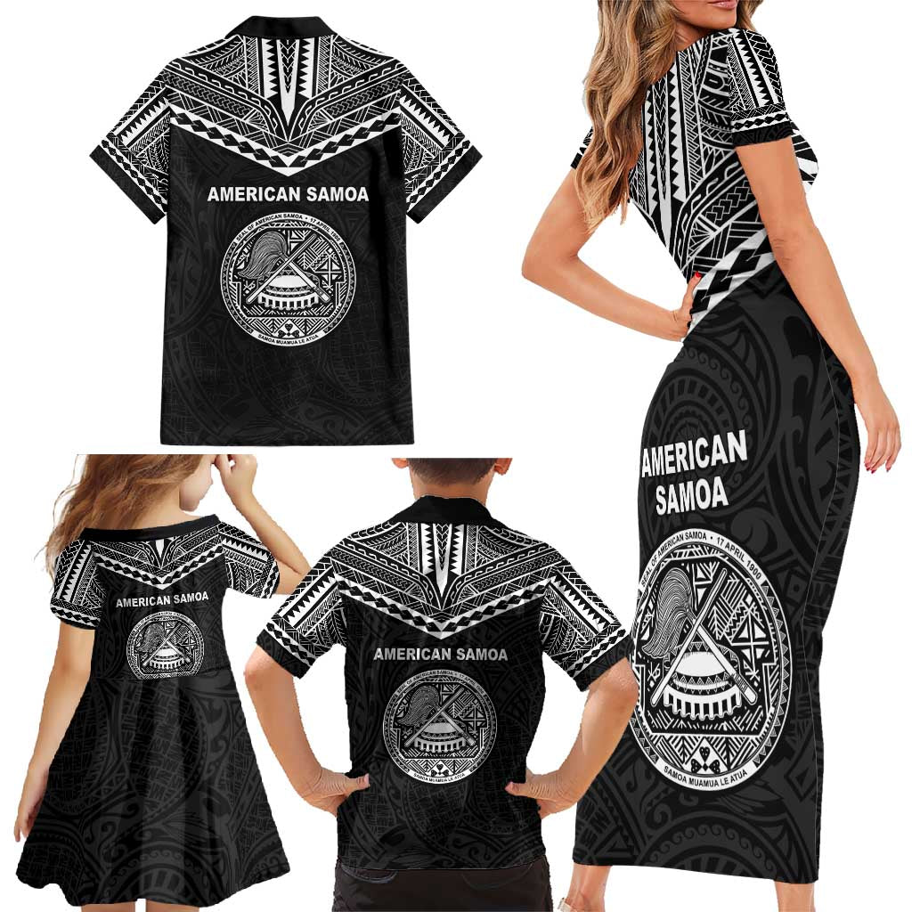 American Samoa MLK Day Family Matching Short Sleeve Bodycon Dress and Hawaiian Shirt Polynesian Style