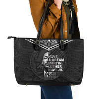 American Samoa MLK Day Leather Tote Bag Polynesian Style LT05 - Polynesian Pride