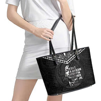 American Samoa MLK Day Leather Tote Bag Polynesian Style LT05 - Polynesian Pride