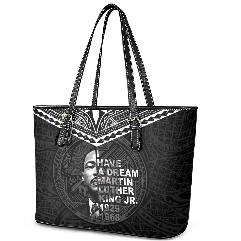 American Samoa MLK Day Leather Tote Bag Polynesian Style LT05 - Polynesian Pride
