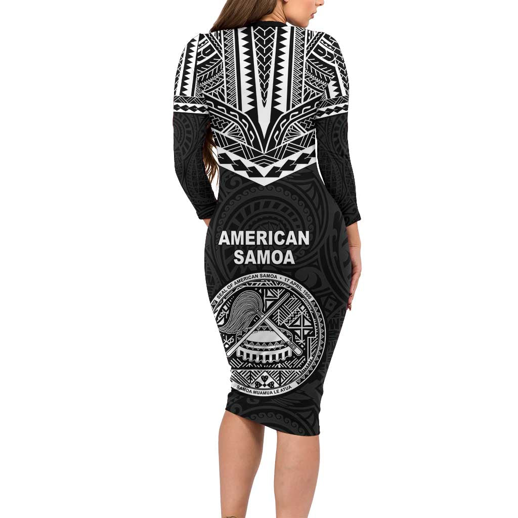 American Samoa MLK Day Long Sleeve Bodycon Dress Polynesian Style LT05 - Polynesian Pride