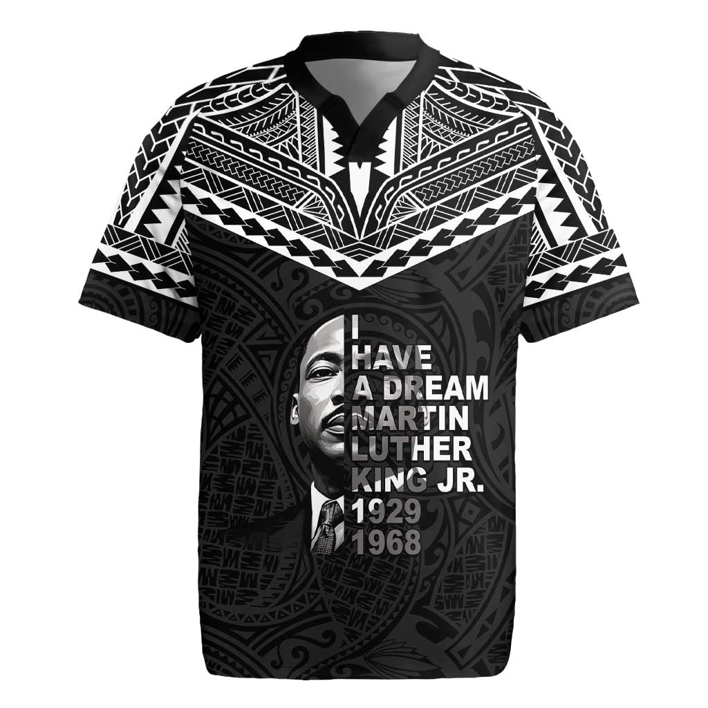 American Samoa MLK Day Rugby Jersey Polynesian Style LT05 Black - Polynesian Pride