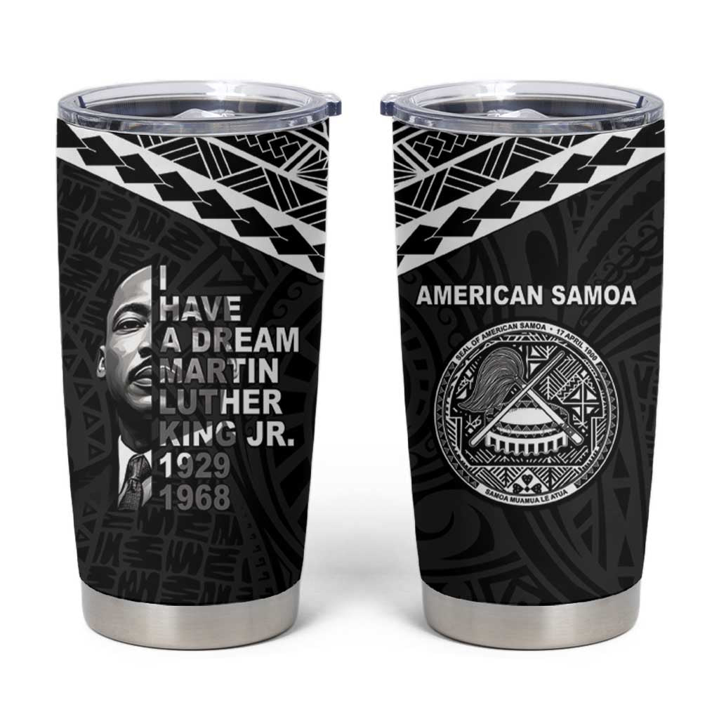 American Samoa MLK Day Tumbler Cup Polynesian Style LT05 Black - Polynesian Pride