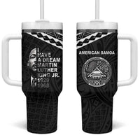 American Samoa MLK Day Tumbler With Handle Polynesian Style LT05 One Size: 40 oz Black - Polynesian Pride