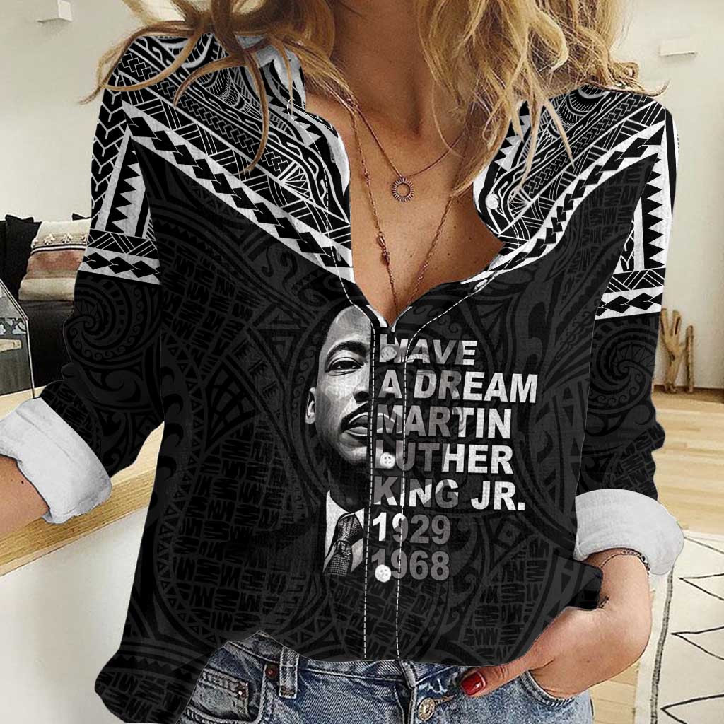 American Samoa MLK Day Women Casual Shirt Polynesian Style