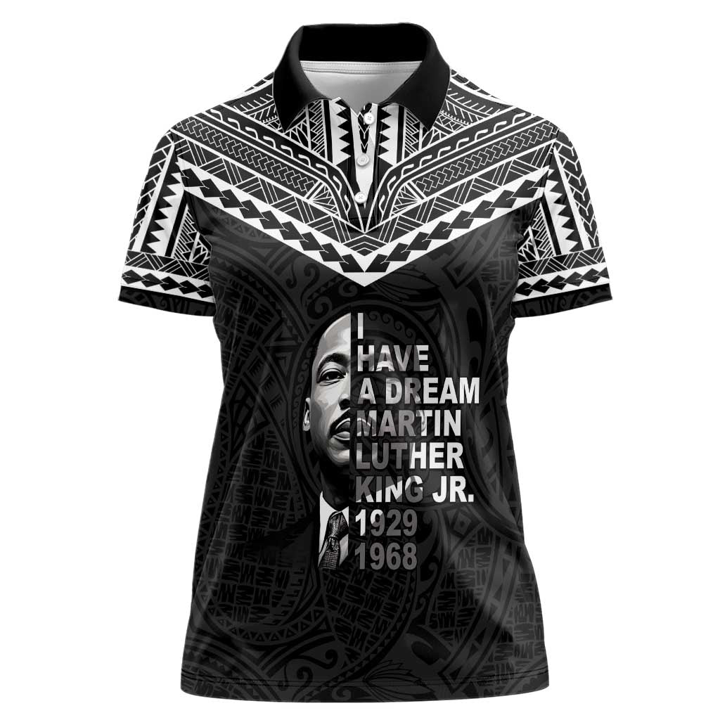 American Samoa MLK Day Women Polo Shirt Polynesian Style