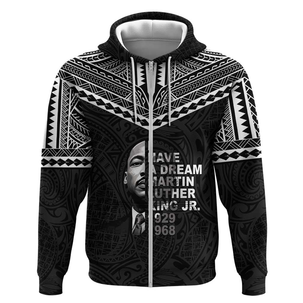 American Samoa MLK Day Zip Hoodie Polynesian Style