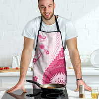 Bula Fiji Apron Pink Plumeria Masi Tapa Pattern - Polynesian Pride