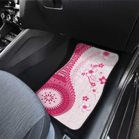 Bula Fiji Car Mats Pink Plumeria Masi Tapa Pattern - Polynesian Pride