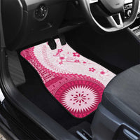 Bula Fiji Car Mats Pink Plumeria Masi Tapa Pattern - Polynesian Pride