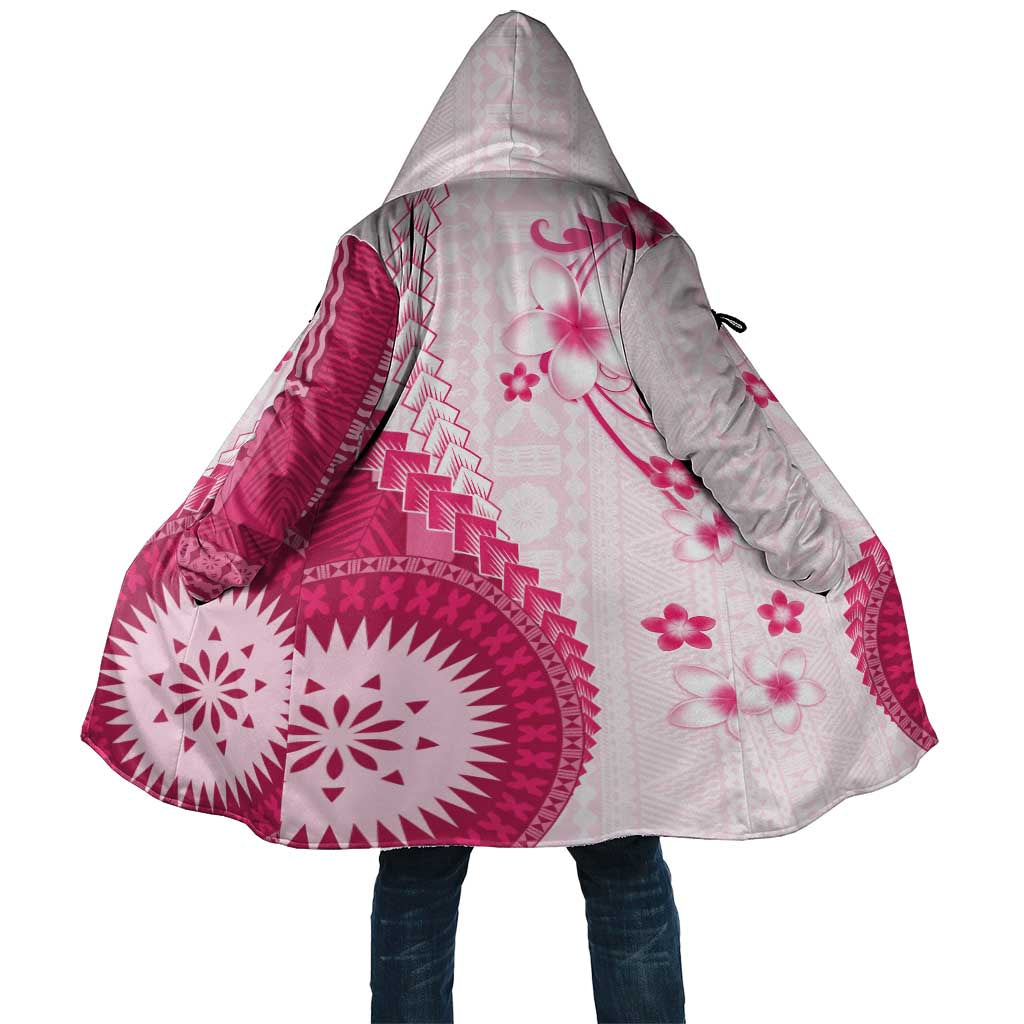 Bula Fiji Cloak Pink Plumeria Masi Tapa Pattern - Polynesian Pride