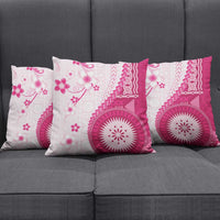 Bula Fiji Pillow Cover Pink Plumeria Masi Tapa Pattern LT05 - Polynesian Pride