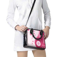 Bula Fiji Shoulder Handbag Pink Plumeria Masi Tapa Pattern LT05 - Polynesian Pride