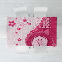 Bula Fiji Tablecloth Pink Plumeria Masi Tapa Pattern - Polynesian Pride