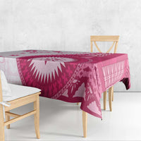 Bula Fiji Tablecloth Pink Plumeria Masi Tapa Pattern - Polynesian Pride
