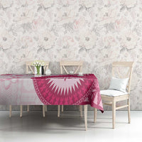 Bula Fiji Tablecloth Pink Plumeria Masi Tapa Pattern - Polynesian Pride