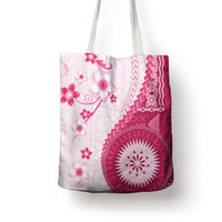 Bula Fiji Tote Bag Pink Plumeria Masi Tapa Pattern LT05 - Polynesian Pride