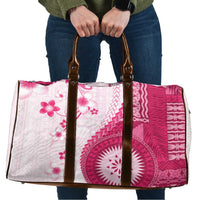 Bula Fiji Travel Bag Pink Plumeria Masi Tapa Pattern LT05 Pink - Polynesian Pride