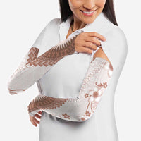 Bula Fiji Arm Sleeves Brown Plumeria Masi Tapa Pattern - Polynesian Pride