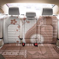 Bula Fiji Back Car Seat Cover Brown Plumeria Masi Tapa Pattern LT05 - Polynesian Pride