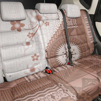 Bula Fiji Back Car Seat Cover Brown Plumeria Masi Tapa Pattern LT05 - Polynesian Pride