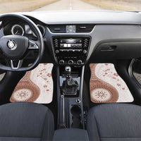 Bula Fiji Car Mats Brown Plumeria Masi Tapa Pattern - Polynesian Pride