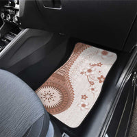Bula Fiji Car Mats Brown Plumeria Masi Tapa Pattern - Polynesian Pride
