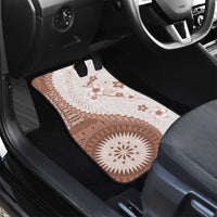 Bula Fiji Car Mats Brown Plumeria Masi Tapa Pattern - Polynesian Pride