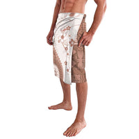 Bula Fiji Lavalava Brown Plumeria Masi Tapa Pattern - Polynesian Pride