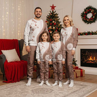 Bula Fiji Christmas Pajama Set Brown Plumeria Masi Tapa Pattern LT05 - Polynesian Pride