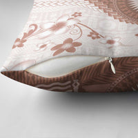 Bula Fiji Pillow Cover Brown Plumeria Masi Tapa Pattern LT05 - Polynesian Pride