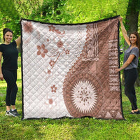 Bula Fiji Quilt Brown Plumeria Masi Tapa Pattern LT05 - Polynesian Pride