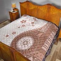 Bula Fiji Quilt Brown Plumeria Masi Tapa Pattern LT05 - Polynesian Pride